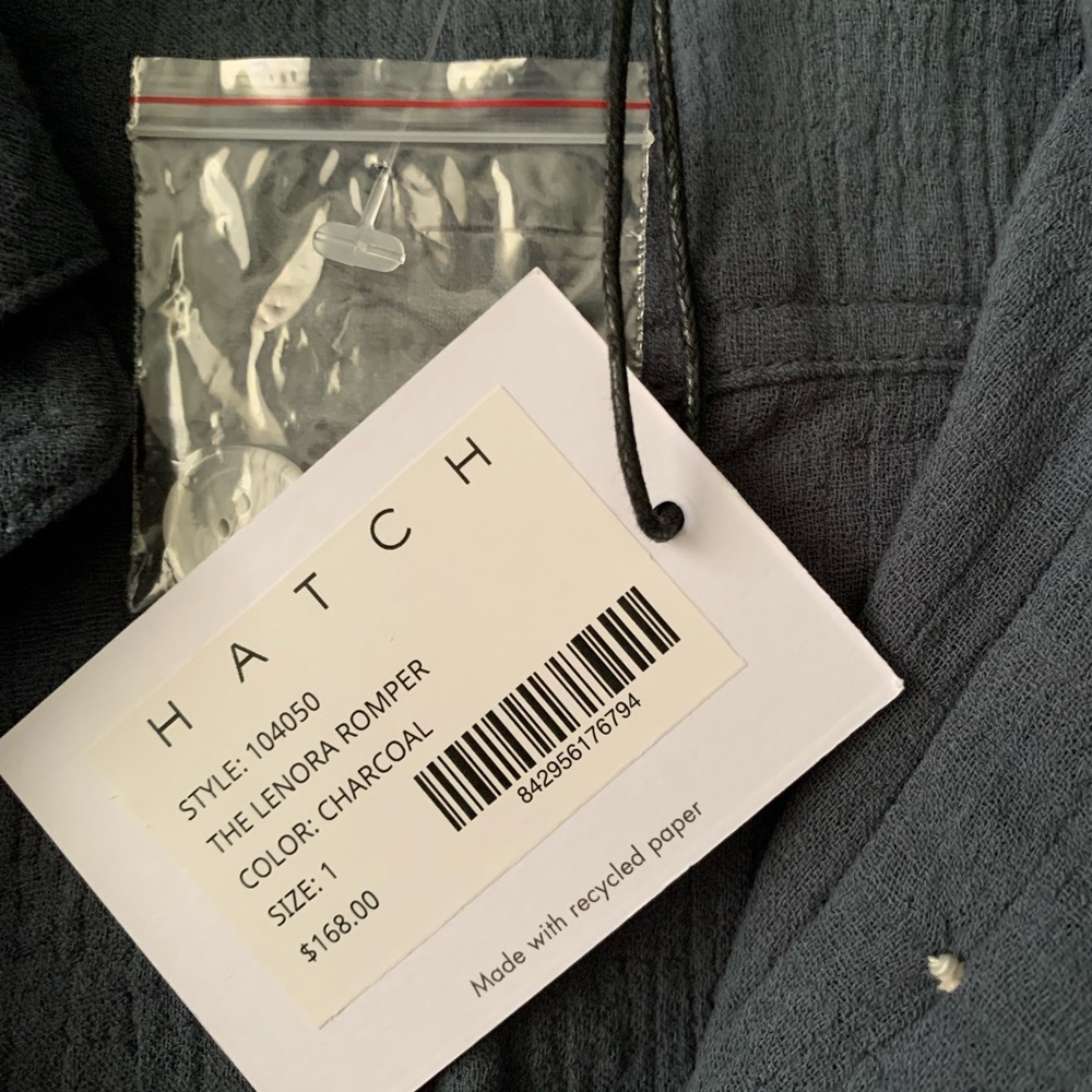 Hatch Collection Lenora Romper *New With Tags! Color- Charcoal (Blue/gray)